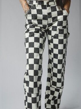 Hell Babes GRAVEDIGGER CARPENTER PANT - CHECKERED NWT